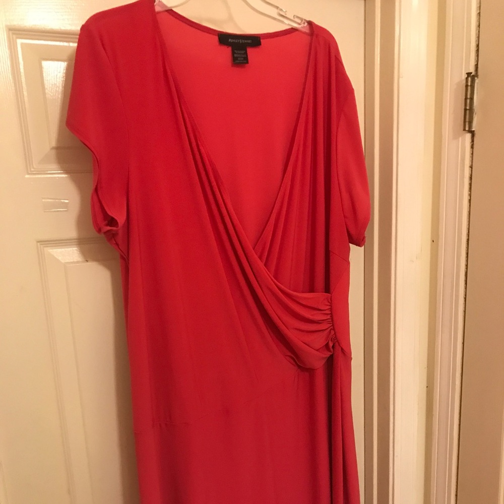 Ashley Stewart Pretty in Pink Faux Wrap Dress