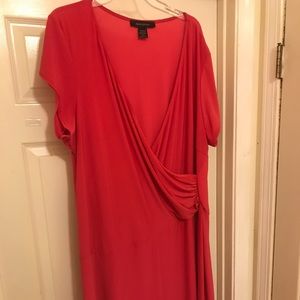 Ashley Stewart Pretty in Pink Faux Wrap Dress