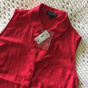 NWT The Limited Red Ashton Sleeveless Blouse