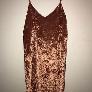 Rose gold velvet mini dress!