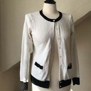 Black and white cardigan sweater