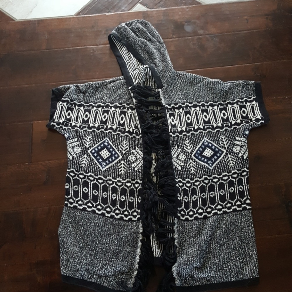 Knee length Fringed Poncho