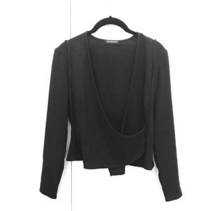 American Apparel black wrap tie ballerina top