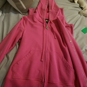 Christine Alexander Pink rhinestone jacket W top