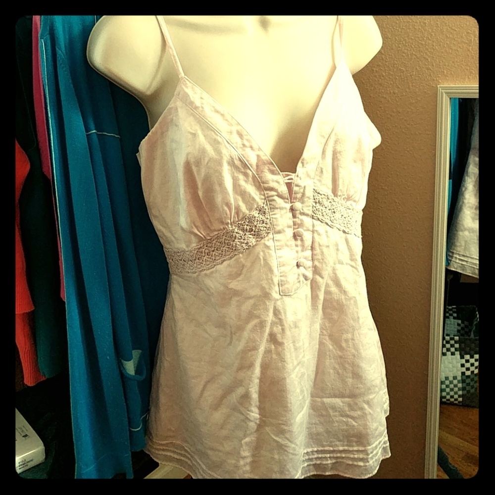 Feminine Light Pink strappy top, cotton
