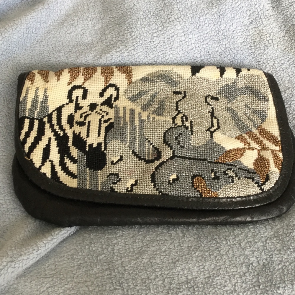 MOONBAGS NEEDLEPOINT CLUTCH