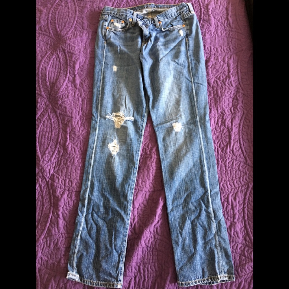Distressed JCrew jeans -- Vintage Matchstick