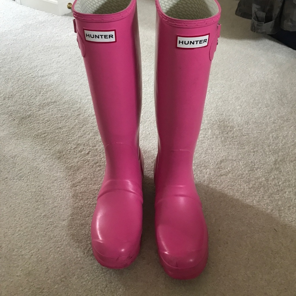 Pink Hunter boots size 7 (euro 37)