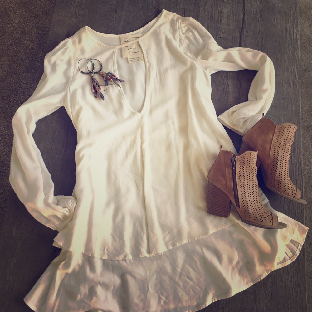 Free people white boho dress size s/p