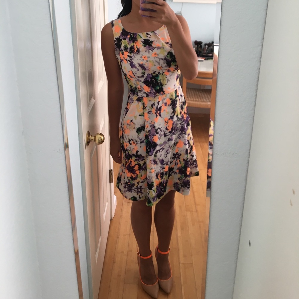 ANTHROPOLOGY FORMAL FLORAL PRINT DRESS