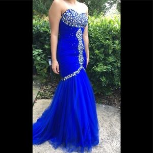 Strapless Royal Blue mermaid dress