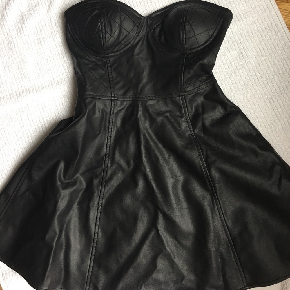 Forever 21 faux leather strapless dress