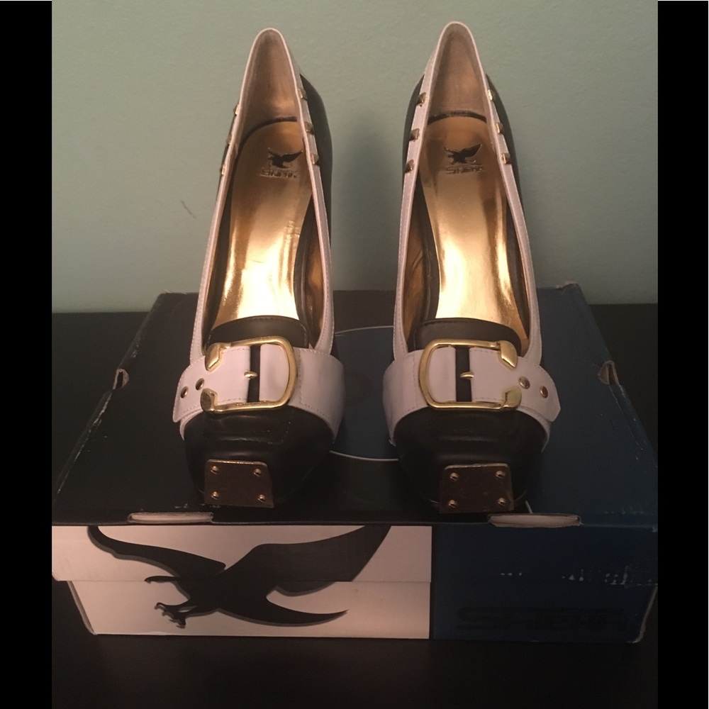 Navy Blue & White Spectator Shoes