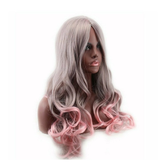 Ombrr Gray Pink Beauty Wig