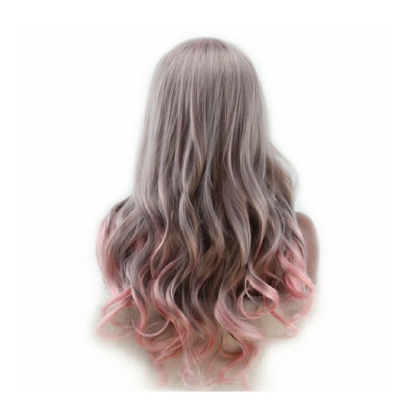 Ombrr Gray Pink Beauty Wig