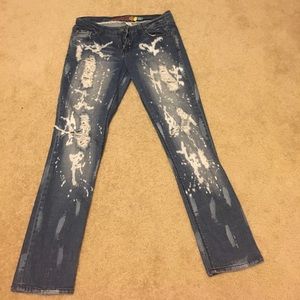 Mudd size 13 acid wash ripped skinny jeans
