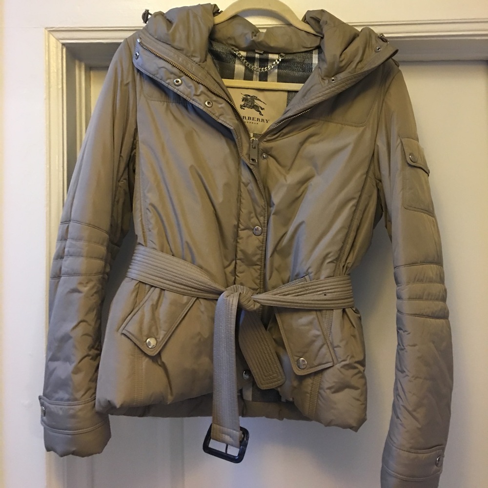 Hooded Burberry Puffer Coat