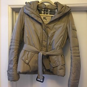 Hooded Burberry Puffer Coat
