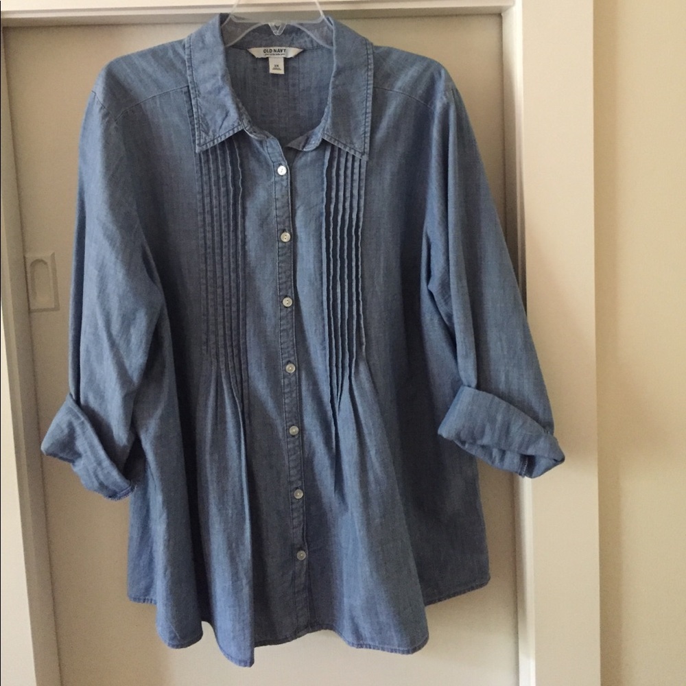 Old Navy pleated denim top