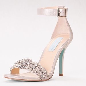 Embellished High Heel Sandals with Ankle Strap