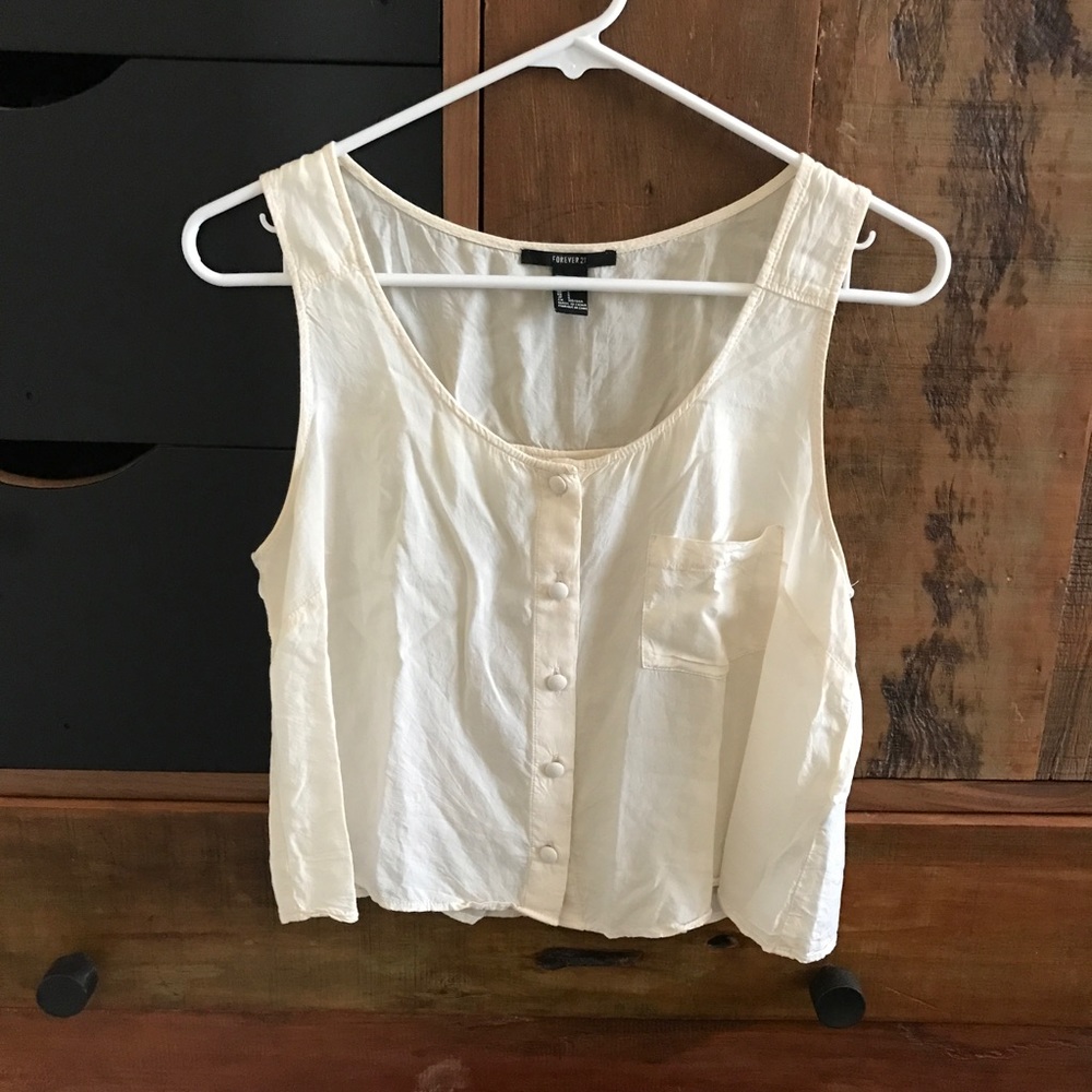 Cream crop top