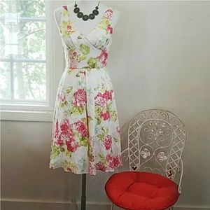 Linen Floral Dress