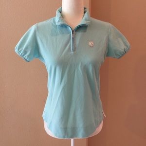 Adabar Japanese Brand Blue Polo Collar Shirt Top