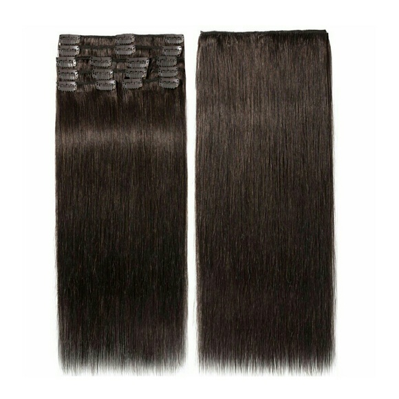 Dark brown clip ins