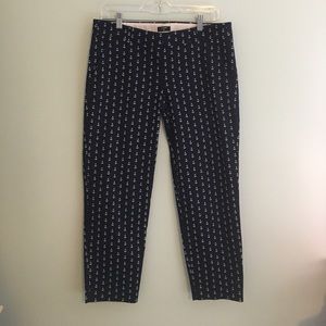 J. Crew Factory City Fit anchor print trousers