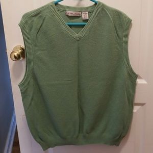 Men green cotton vest