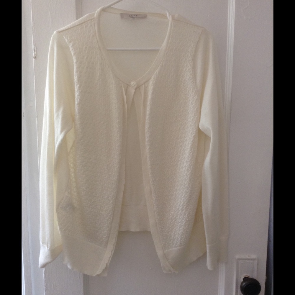 Loft off white cardigan