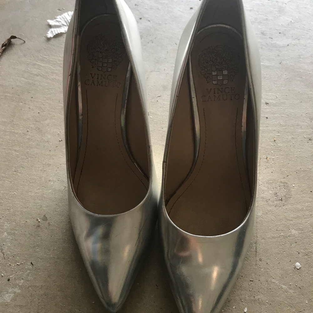 Vince Camino Silver Lame Pumps - image 2