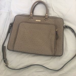 Kate Spade- Leather w/ Ostrich Pattern Laptop Bag!