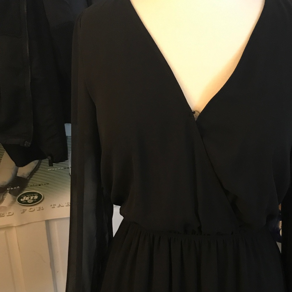 Black sheer long sleeved Express dress