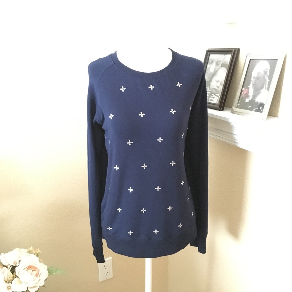 Kersh Navy Bling Cotton Blend Sweater