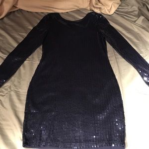 Blue sequin dress