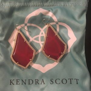 Kendra Scott Chalcedony Dark Red Earrings