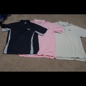 Lot of 3 Fila, Vineyard vines, & Adidas Polos👕