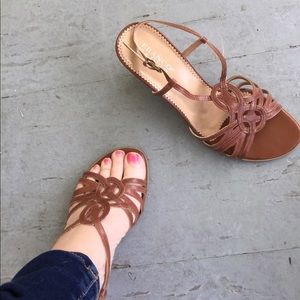 Franco Sarto leather & wood shoes