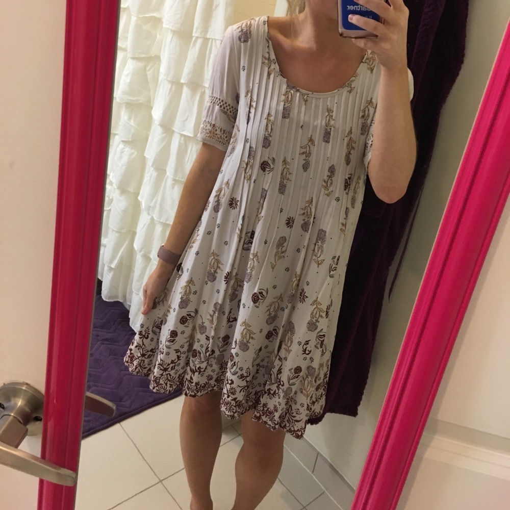 Purple floral excote babydoll dress small