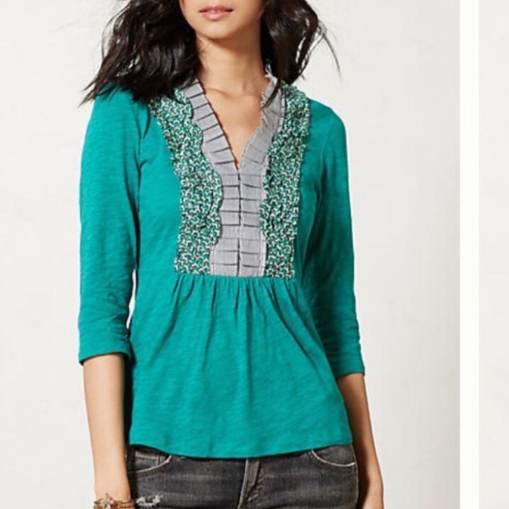 Anthropologie - Deletta - Printed Tuxedo Tee