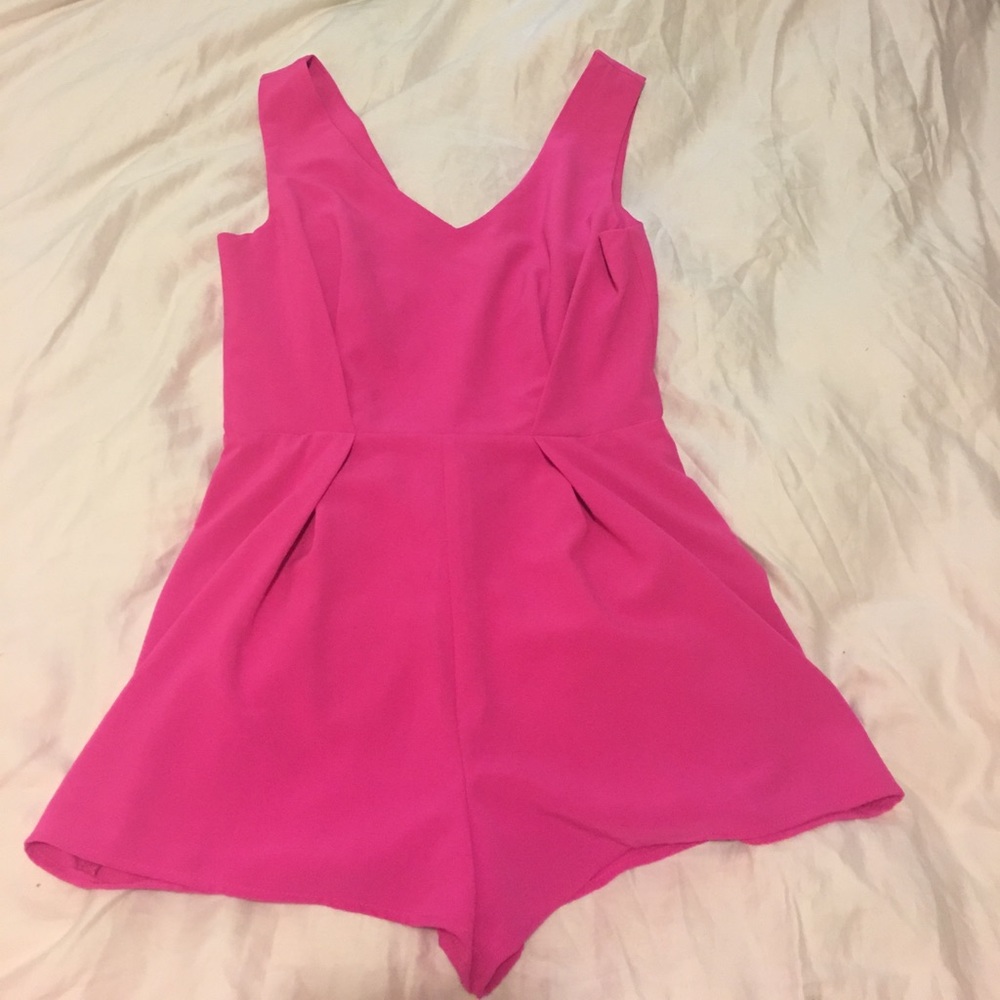 Fab hot pink romper with pleats