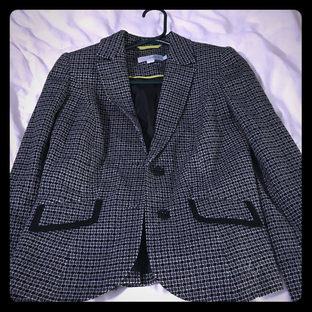 NWOT Boden Black and White Checked Blazer, 4R