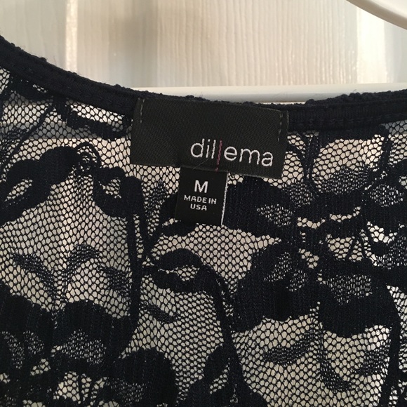 Navy Lace Back Skater Dress - Picture 4 of 6