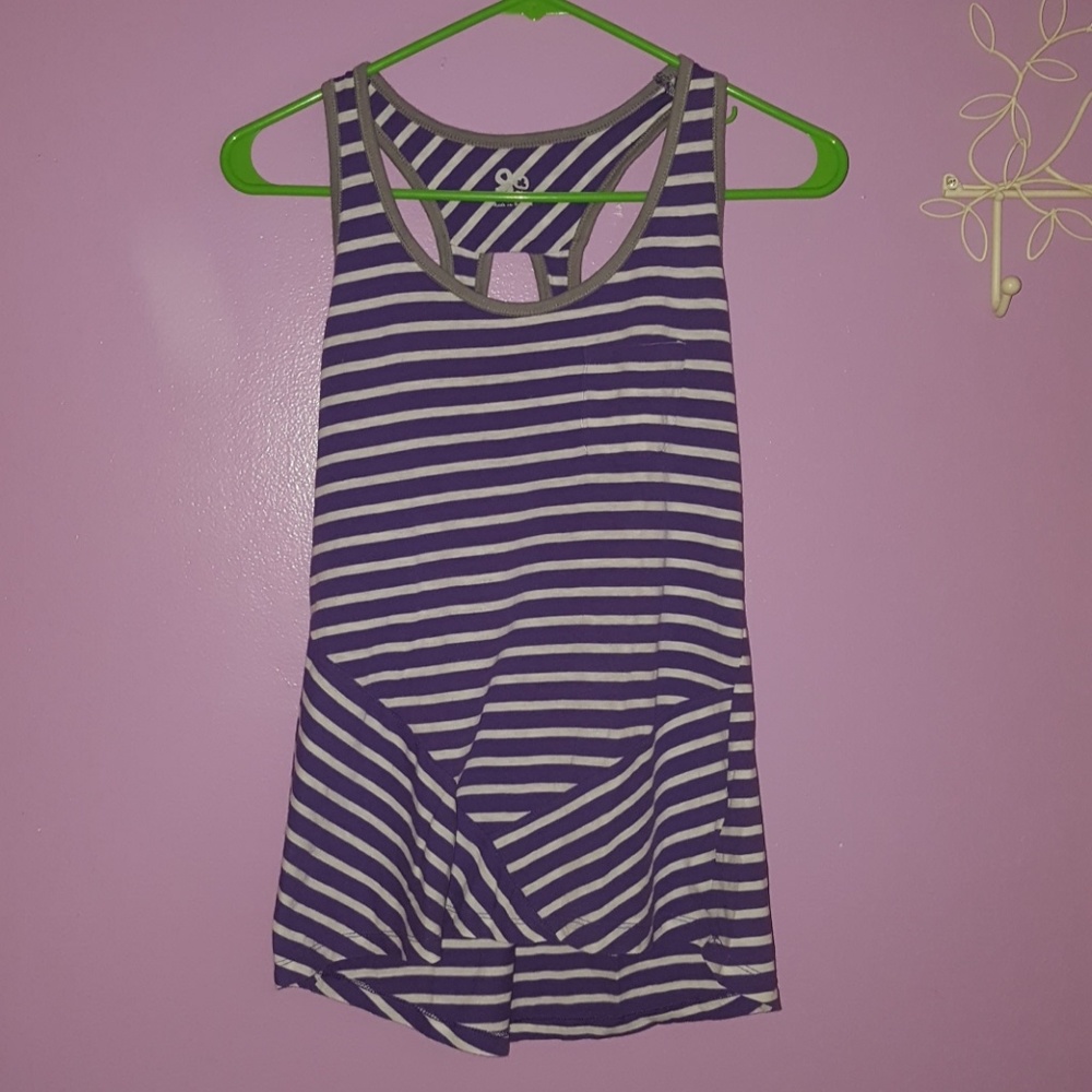 Purple & White Tank Top