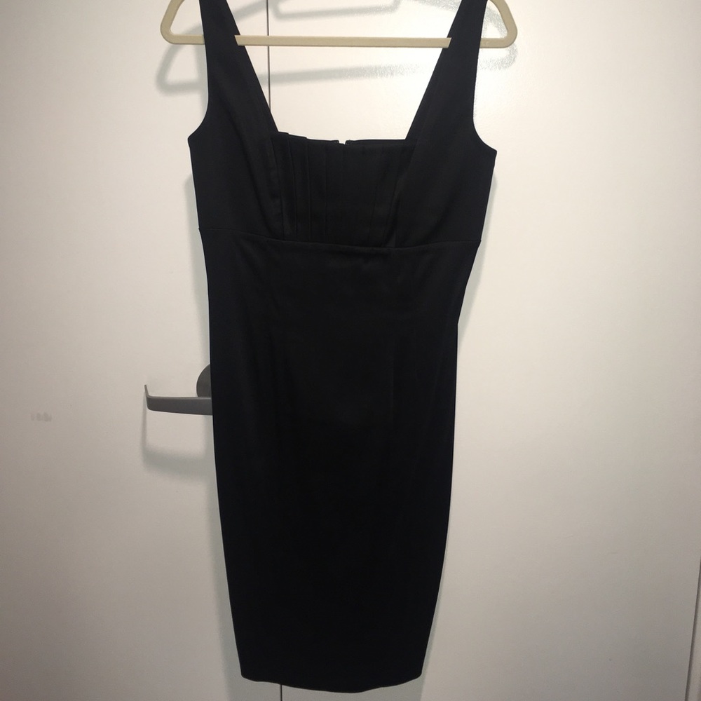 Calvin Klein Black Stretch Satin Cocktail Dress