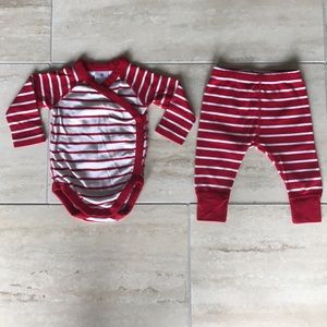 Hanna Andersson Striped Crossover Onesie and Pants