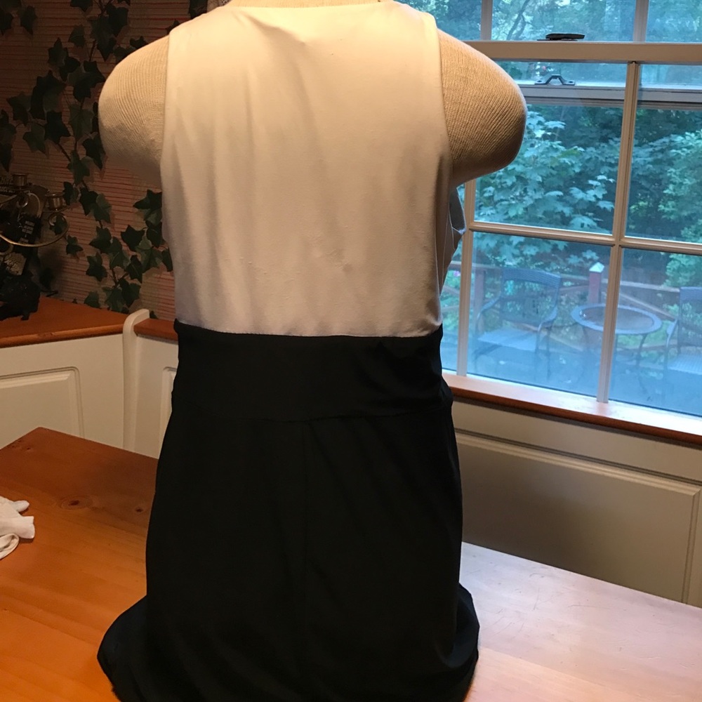 GONE TO GOODWILL!! Black off white dress - Picture 6 of 8