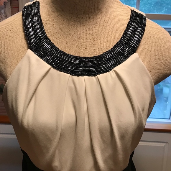 GONE TO GOODWILL!! Black off white dress - Picture 3 of 8