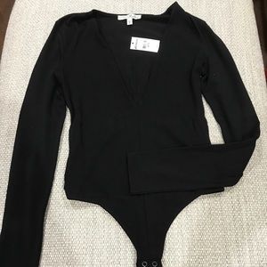 Deep V Long Sleeve Bodysuit; Express; Sz XS